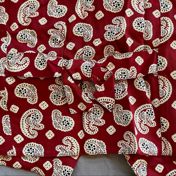 TRUE VINTAGE Talbots M Deep Red Paisley Button Front Lined Waistcoat Vest - Picture 11 of 11